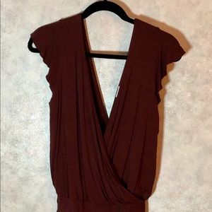 Deep V cap sleeve body suit